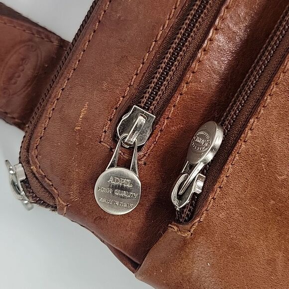 Adpel Maestri Genuine Italian Leather Brown Women's Crossbody - Picture 8 of 11